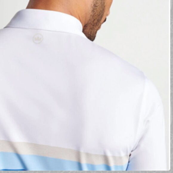 Peter Millar Crown Sport Fulton Performance Golf Jersey Polo Shirt Striped NWT - Picture 6 of 6